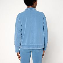"As Is" DG2 by Diane Gilman Knit Flex Zip-Front Seamed Jacket