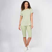 "As Is" DG2 by Diane Gilman Legacy Stretch Denim Fray Hem Bermuda S...