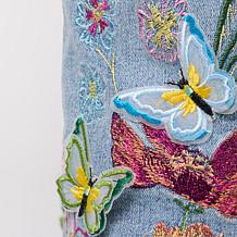 "As Is" DG2 by Diane Gilman New Classic Stretch Denim 3D Embellishe...