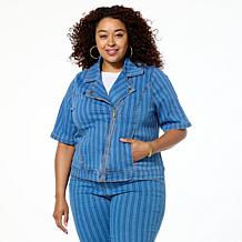 "As Is" DG2 by Diane Gilman New Classic Stretch Denim Elbow Sleeve ...