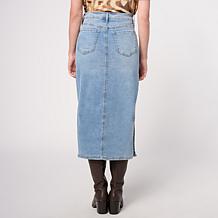 "As Is" DG2 by Diane Gilman New Classic Stretch Denim Midi Skirt w/...