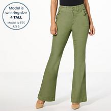 "As Is" DG2 by Diane Gilman New Classic Stretch Denim Pull-On Flare...