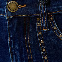 "As Is" DG2 by Diane Gilman New Classic Stretch Denim Studded Bermu...