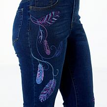 "As Is" DG2 by Diane Gilman New Classic Stretch Embroidered Straigh...