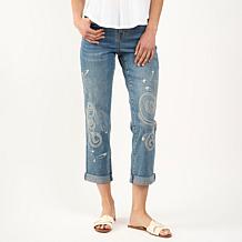 "As Is" DG2 by Diane Gilman New Classic Stretch Embroidered Girlfri...