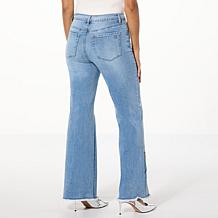 "As Is" DG2 by Diane Gilman New Stretch Embroidered Wide-Leg Jean