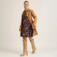 "As Is" DG2 by Diane Gilman Puff Sleeve Printed A-Line Dress