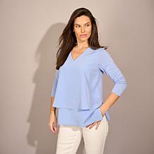 "As Is" DG2 by Diane Gilman V-Neck 3/4-Sleeve Easy Top