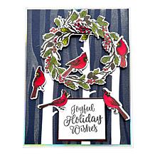 "As Is" Diamond Press Christmas Cardinal Stamp, Die and Stencil Kit