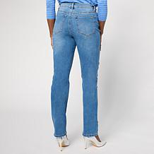 "As Is" Diane Gilman New Classic Stretch Heart Patch Straight Leg Jean