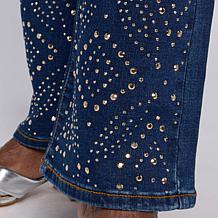 "As Is" Diane Gilman New Classic Stretch Stud Embellished Bootcut Jean