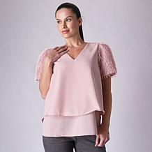 "As Is" Diane Gilman Novelty Sleeve Easy Top