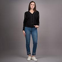 "As Is" Diane Gilman Soft Ease Embellished Cardigan