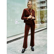 "As Is" Diane Gilman Stretch Velveteen Baby Bootcut Pant