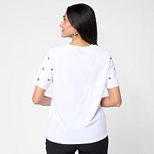 "As Is" Elle Get the Look Grommet Tee