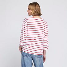 "As Is" Elle Get the Look Striped Graphic Tee