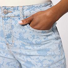 "As Is" Elle Live Get the Look Lace Print Denim Pant
