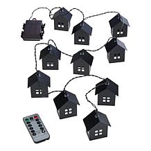 "As Is" Emryn House LED Metal House Lantern String Lights 2pk