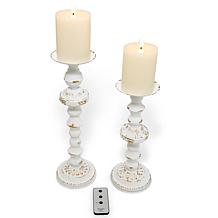 "As Is" Emryn House Set of 2 Metal Candle Holders with LED Candles ...