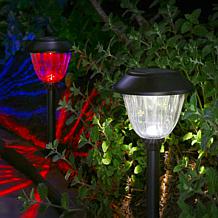 "As Is" Eveready 8-Piece Solar Color-On-Demand 12 Lumen Pathway Lights