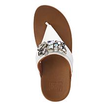 "As Is" FitFlop Lulu Jewel-Deluxe Leather Toe-Post Sandals
