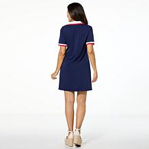 "As Is" G by Giuliana Americana Knit T-Shirt Dress with Rib Knit Trim