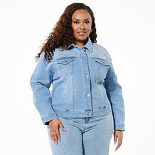 "As Is" G by Giuliana Black Label Denim Rhinestone Jacket