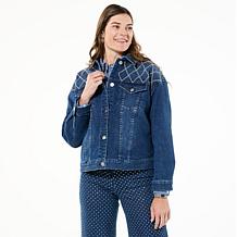 "As Is" G by Giuliana Black Label Denim Rhinestone Jacket
