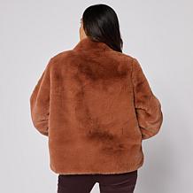 "As Is" G by Giuliana Black Label Knit Faux Fur Jacket