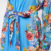 "As Is" G by Giuliana Black Label Printed Woven Shirt Dress