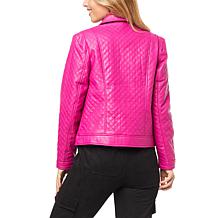 "As Is" G by Giuliana Black Label Quilted Faux Leather Jacket