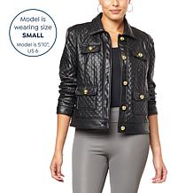 "As Is" G by Giuliana Black Label Quilted Faux Leather Jacket