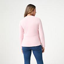"As Is" G by Giuliana Button Front Sweater Knit Cardi