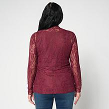 "As Is" G by Giuliana Button  Shoulder Striped Knit Top