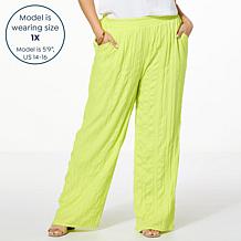 "As Is" G by Giuliana Crinkled Woven Pull-On Wide Leg Pant