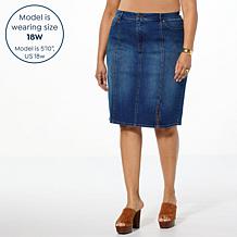 "As Is" G by Giuliana EcoChic Denim Skirt with Front Slit