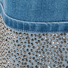 "As Is" G by Giuliana G5 Denim Straight Leg Jean with Rhinestone Cuffs