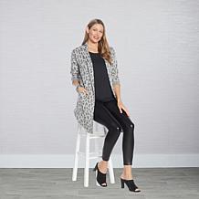 "As Is" G by Giuliana Jacquard Sweater Knit Duster Cardigan