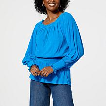 "As Is" G by Giuliana Off-The-Shoulder Smocked Blouse