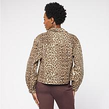 "As Is" G by Giuliana Print and Solid Denim Jacket