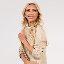 "As Is" G by Giuliana Printed Denim-Like Knit Jacket