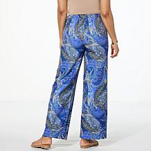 "As Is" G by Giuliana Printed Satin Wide-Leg Pull-On Pant