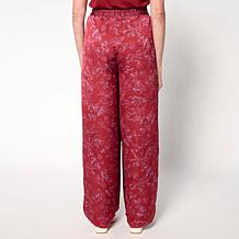 "As Is" G by Giuliana Printed Woven Wide-Leg Pant with Godets