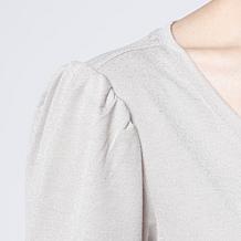 "As Is" G by Giuliana Short Sleeve Foil Knit Top