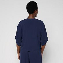 "As Is" G by Giuliana Short Sleeve Stretch Woven Jacket