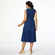 "As Is" G by Giuliana Sleeveless Denim Midi Dress
