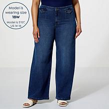 "As Is" G by Giuliana Stretch EcoChic Denim High-Rise Wide-Leg Jean