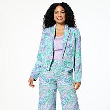 "As Is" G by Giuliana Woven Cropped Blazer