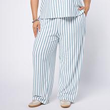 "As Is" G by Guiliana Striped Sweater Knit Crop Pant