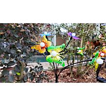"As Is" GB Home & Garden Flower or Butterfly Solar Stakes - Set of 2